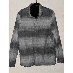 Travis Mathew Men’s Large Fleece Lined Shacket Flannel Gray